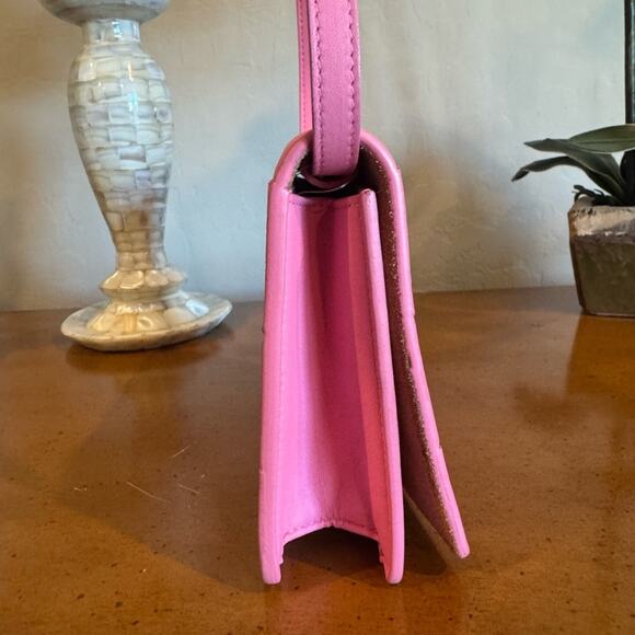 Bottega Veneta Pink Leather Crossbody Bag Suede Lining Snap Closure - Picture 2 of 10